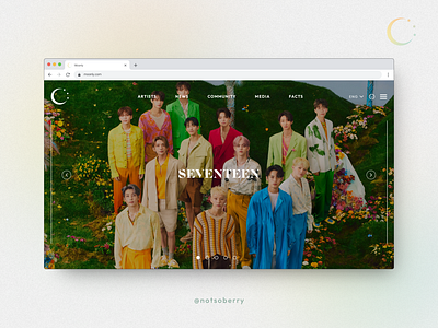 MOONLY — k-pop wiki (2022) branding colorful design gallery gradient graphic design home screen info page k pop wiki kpop landing page logo navbar simple ui uiux uiux design ux wiki