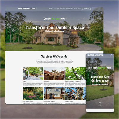 Local Landscaping Business design figma landscaping php theme web design wordpress