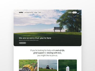 Hero Section Redesign branding daily ui grief hero hero image hero section landing page product design redesign support ui ui design website website redesign