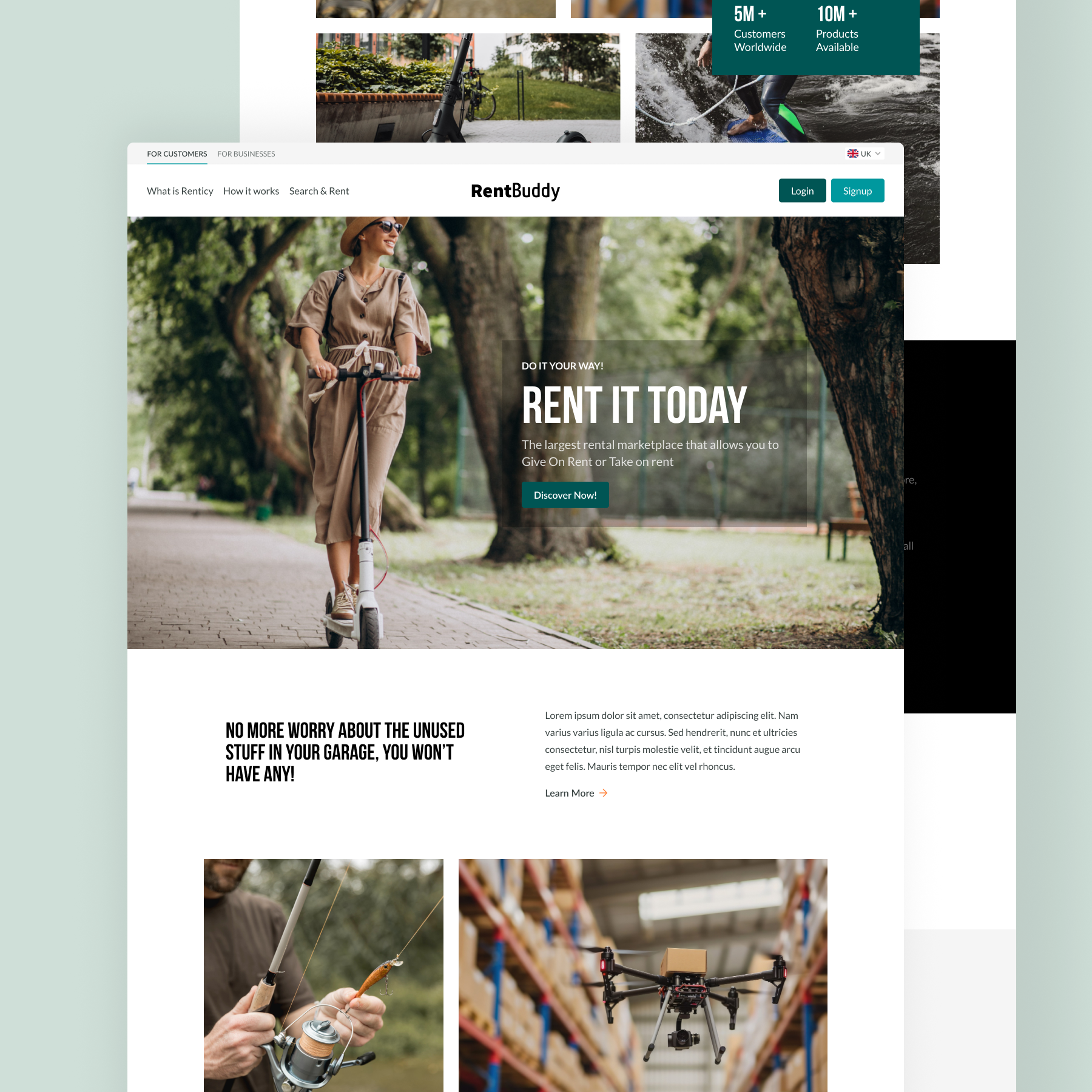 Landing Page branding figma landing page landing page design layout design logo design market place marketing website mobile app mobile app design online shopping rental renting portal shopping portal ui uiux ux web design