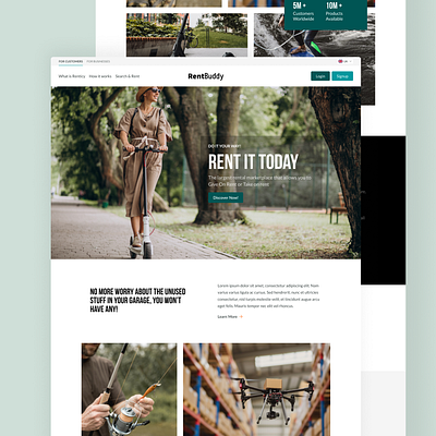 Landing Page branding figma landing page landing page design layout design logo design market place marketing website mobile app mobile app design online shopping rental renting portal shopping portal ui uiux ux web design