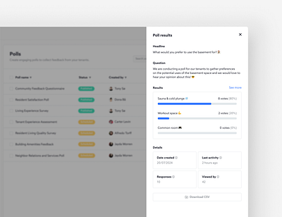 just pixels & craft #21 flyout modal poll poll results product product design results survey ui user interface white