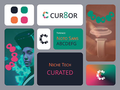 Cur8or - Niche Tech Curated branding design graphic design logo vector