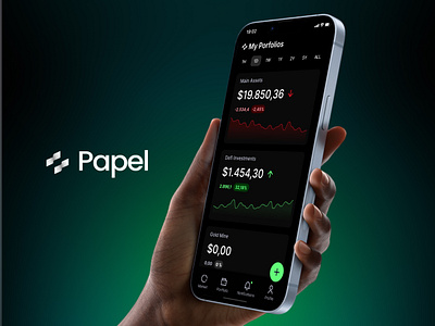 Papel - Crypto & Forex Wealth Management App app blockchain coin crypto design exchange fintech investment ios minimal mobile app startup token ui ux wallet