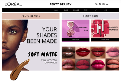 Cosmetics Landing Page Concept branding concept design cosmetics ui website design