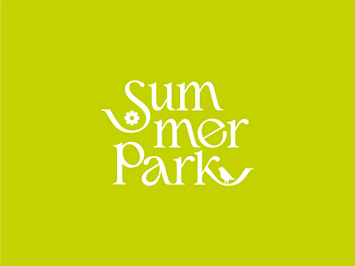 Summer Park (Portfolio edition) beautiful bird flower girl graphic design green letters logo summer type woman
