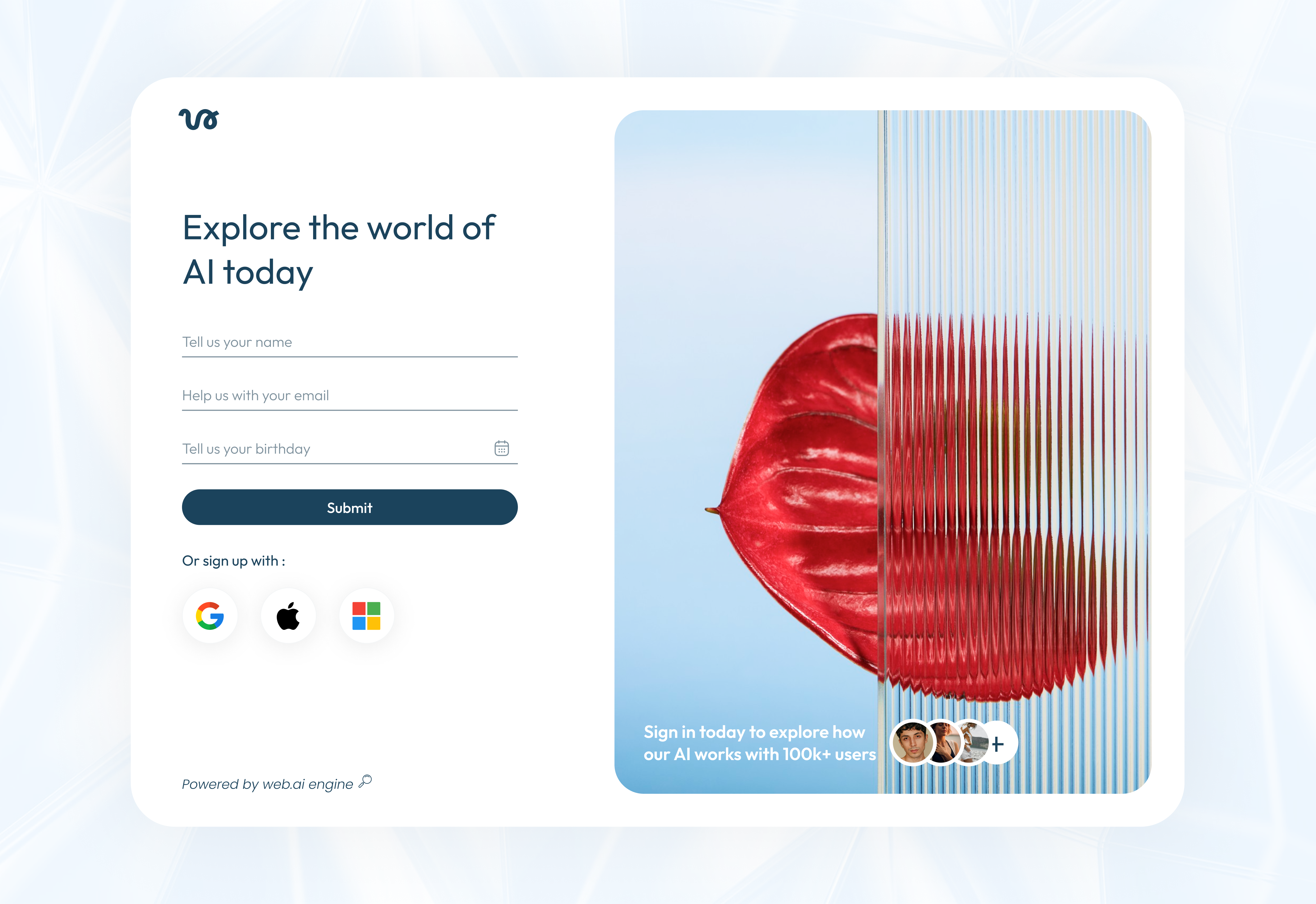 Web AI Sign Up challenge dailyui design ui ui design ui ux ux ux design web design