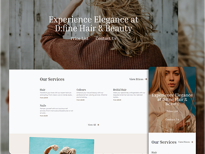 Local Hair Salon Website branding figma hair local business ui web design website wordpress