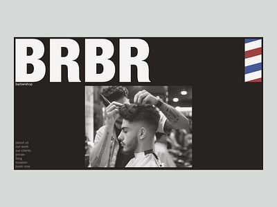 BRBR barbershop website design clean design logo minimal typography web