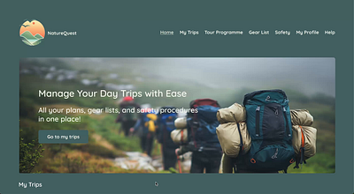How I Designed NatureQuest Tour Programme challenge dailyui design designthinking graphic design outdoor portfolio programme tour trekking ui ui 079 uix101 ux