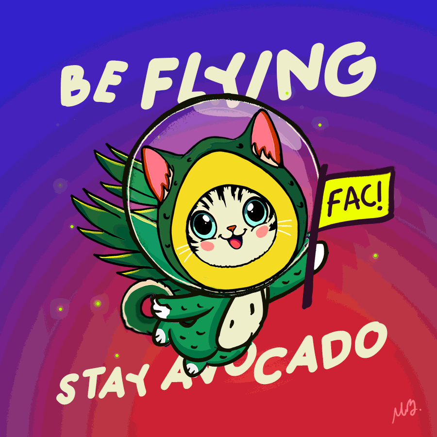 Stay Flying Avocado Cat! 3d animation branding cartoon flyingavocadocat graphic design illustration logo motion graphics