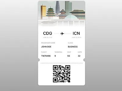 #024 Boarding Pass 005dailyui dailyui graphic design ui