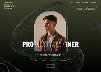 Jansen Morris — Portfolio Website 3d branding design figma graphic design portfolio ui ux