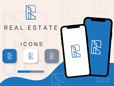 R / Real Estate appicon brand building business company construction icon logo r icon r lettermark r logo real estate