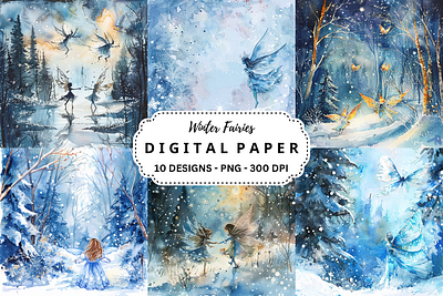 Winter Fairies Background tumbler wrap