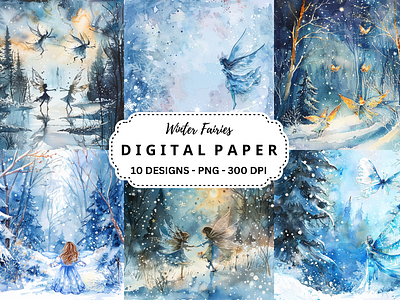 Winter Fairies Background tumbler wrap