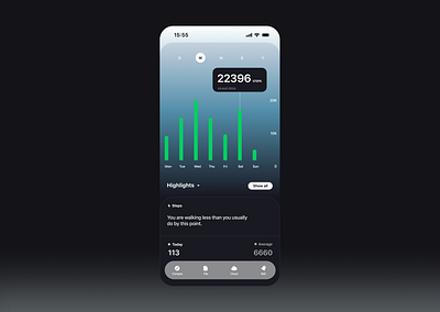 steps – health app ios app design graph health interaction ios mobile stats ui ux