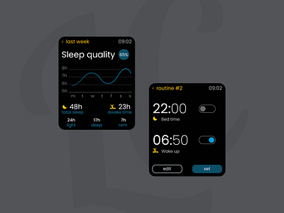 Sleep Tracking Watch App Design Concept app design figma graphic design sleep tracking smartwatch ui ux uxui design watch app