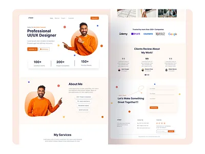 "Personal Portfolio" Landing Page Design designing portfolio graphic design personal branding personal portfolio personal portfolio landing page personal portfolio ui design personal portfolio ux design personal web design portfolio personal website design portfolio design portfolio landing page professional branding professional portfolio design uiux branding. uiux design uiux design portfolio