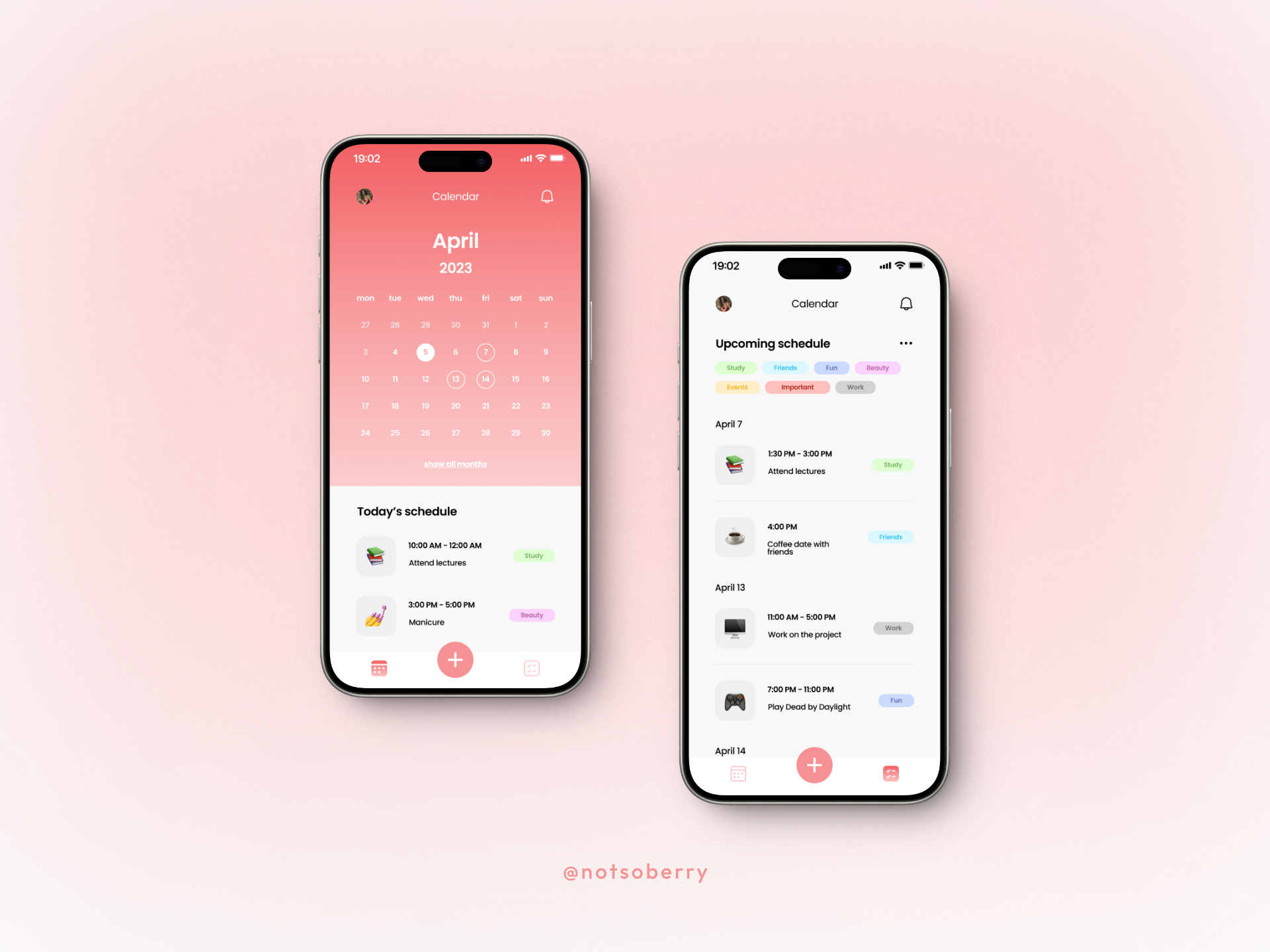 Example of Calendar app (2023)
