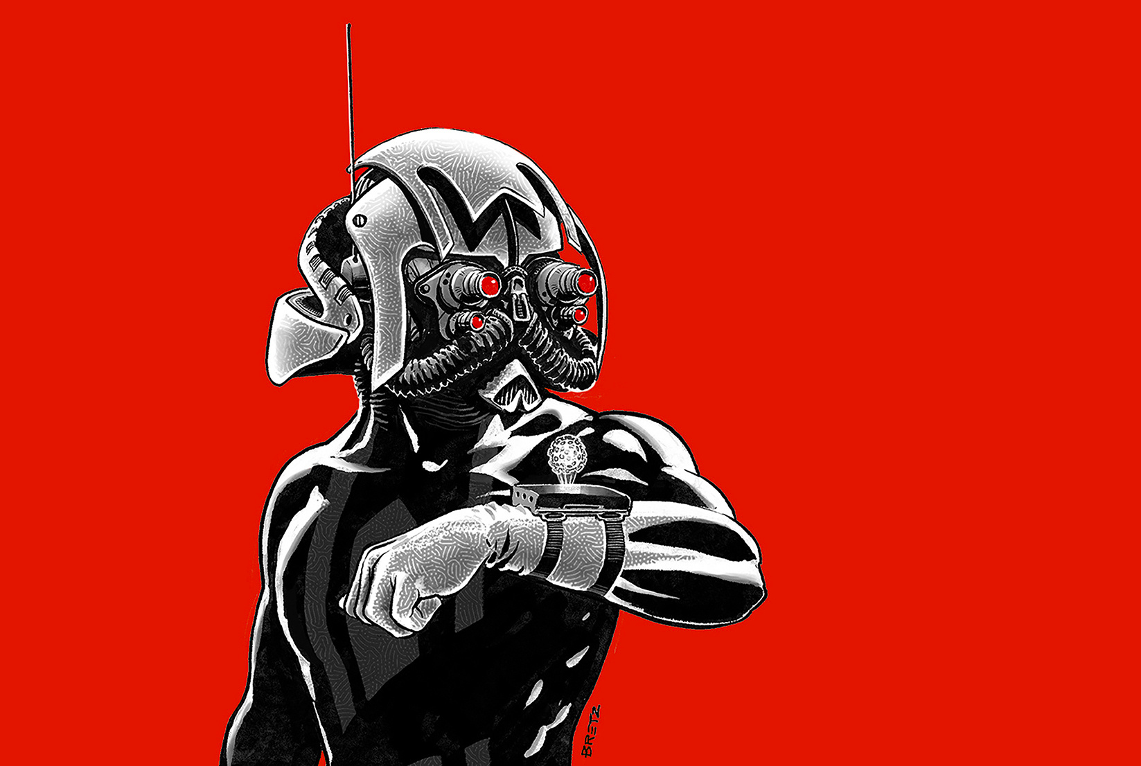 Covid Mask flat illustration ink mask scifi