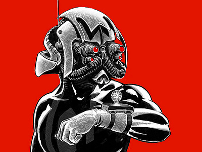 Covid Mask flat illustration ink mask scifi