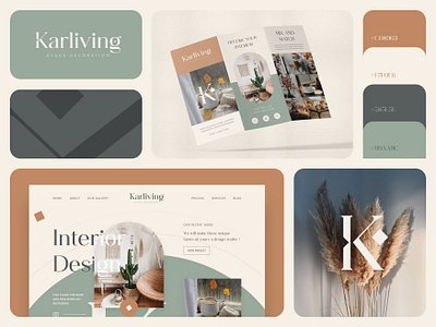 Karliving branding flyer interior design logo ui