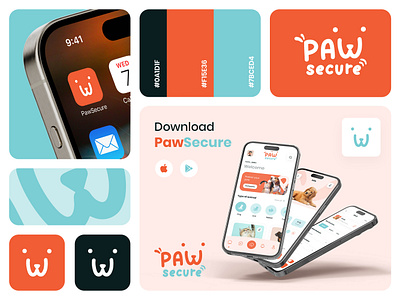 PawSecure animal insurance animals application branding ui