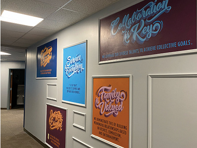 MIBOR Company Values Mural environmental graphcs hand lettering mural typography