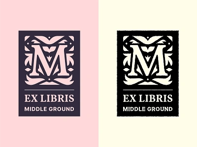 Middle Ground Compendium: Week 141 "Middle Ground Bookplate" badge bookplate branding ex libris library logo mgc middle ground compendium middle ground made mikey hayes old serif stamp typography vintage