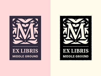 Middle Ground Compendium: Week 141 "Middle Ground Bookplate" badge bookplate branding ex libris library logo mgc middle ground compendium middle ground made mikey hayes old serif stamp typography vintage