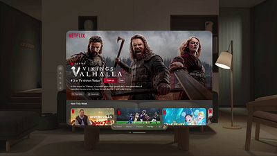 Netflix Spatial UI design prototype apple visionos netflix netflix app netflix design netflix spatial app netflix visionos spatial ui ui ui design visionos