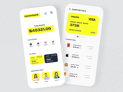 Neobanking App - Card Payments & Transactions cards finance fintech payments ui