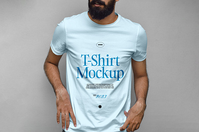 Beard Man Wearing T-Shirt Mockup branding graphic design motion graphics