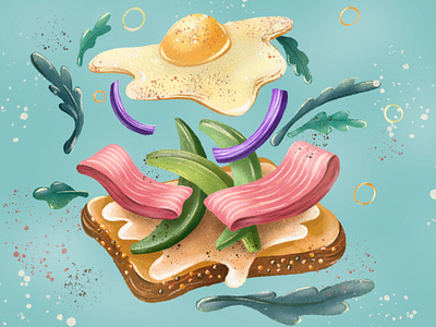 Breakfast art breakfast food graphic design illustration toast