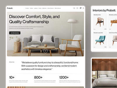 Prabott. - Furniture Landing Page architecture clean company profile ecommerce furniture furniture website homepage landing landing page luxury modern store ui ui desin uiux ux web web design website