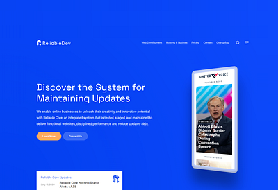 Exciting New Updates on Reliable Dev Homepage homepage mobile phone updates wordpress