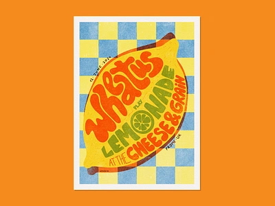 Gig Poster: Wheatus at the Cheese & Grain adobe fresco adobe illustrator adobe photoshop art print checkerboard digital illustration faux riso gig poster hand lettering illustration lettering poster design procreate riso risograph