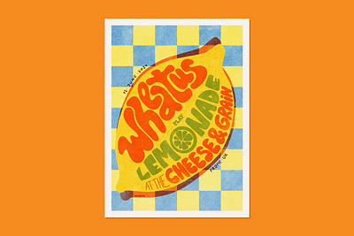 Gig Poster: Wheatus at the Cheese & Grain adobe fresco adobe illustrator adobe photoshop art print checkerboard digital illustration faux riso gig poster hand lettering illustration lettering poster design procreate riso risograph