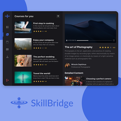 SkillBridge || Product Design app app design app ui appdesign appui branding course design educate education figma learn logo product product design ui ux web design website
