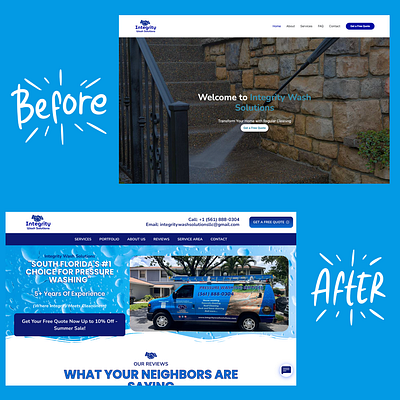 Integrity Wash Solution's Before & After branding design figma graphic design illustration logo ui ui design web design webdesign website design websitedesign wordpress wordpress design wordpress website