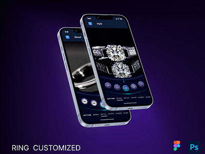 Ring Customized App 3d graphic design jewelery application ui