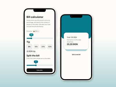 Daily UI Challenge #004 app bill calculator dailyui design tip ui uiux ux web webdesign