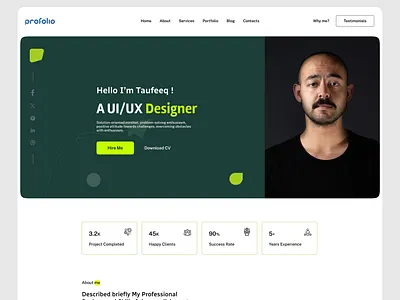 Portfolio Website Concept animation branding clean design complete design cool design design kit minimalist design portfolio portfolio website responsive design ui website websites design