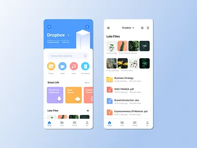 Graphical User Interface for Android File Management 📁📱 branding design dropbox figma graphic design illustration logo ui ux vector