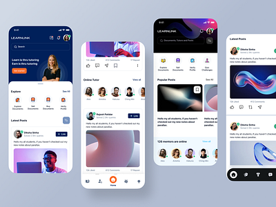 Online Classes App Mock Up 3 and 4 app courses demo design education illustration ios android mentor mobile mockups neel online class prakhar profile sharma student study teacher ui ux