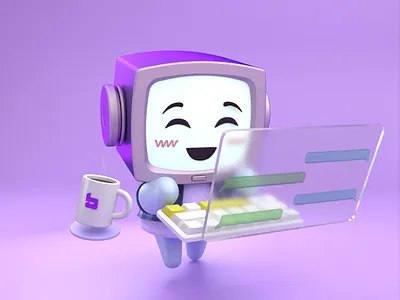 AiBert 3D Mascot Character 3d 3dcharacter 3dmodel blender branding character computer concept design mascot robot