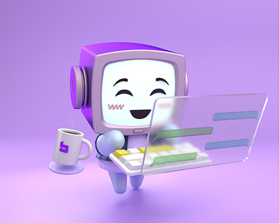 AiBert 3D Mascot Character 3d 3dcharacter 3dmodel blender branding character computer concept design mascot robot