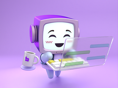 AiBert 3D Mascot Character 3d 3dcharacter 3dmodel blender branding character computer concept design mascot robot