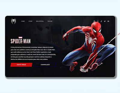 Spider-Man Page 3d animation graphic design ui